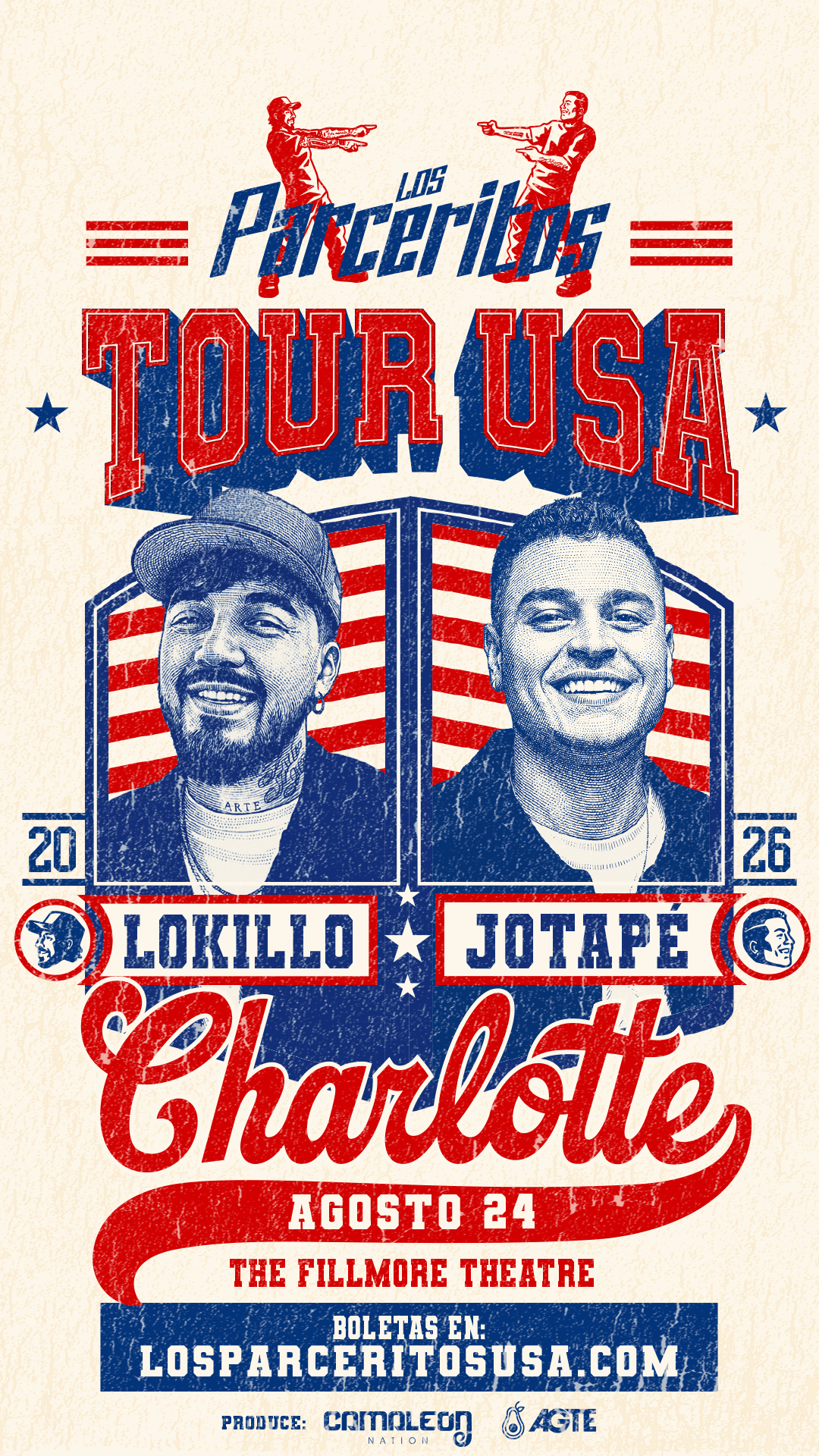 Afiche del show en Charlotte — The Fillmore Theatre, 24 AGO 2026