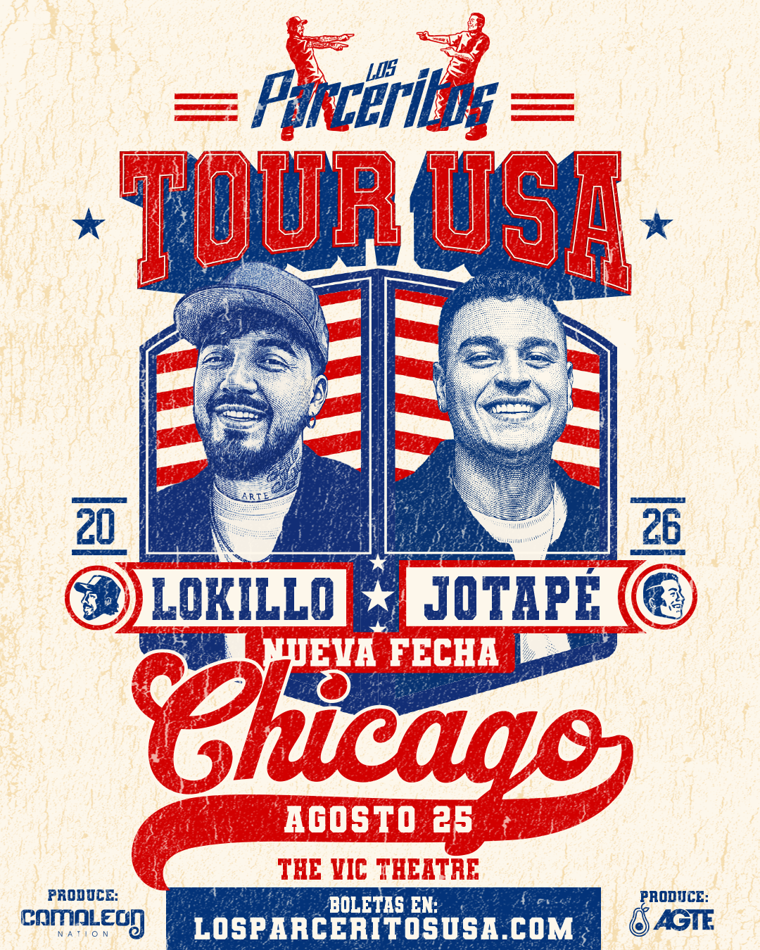 Afiche del show en Chicago — The Vic Theatre, 25 AGO 2026