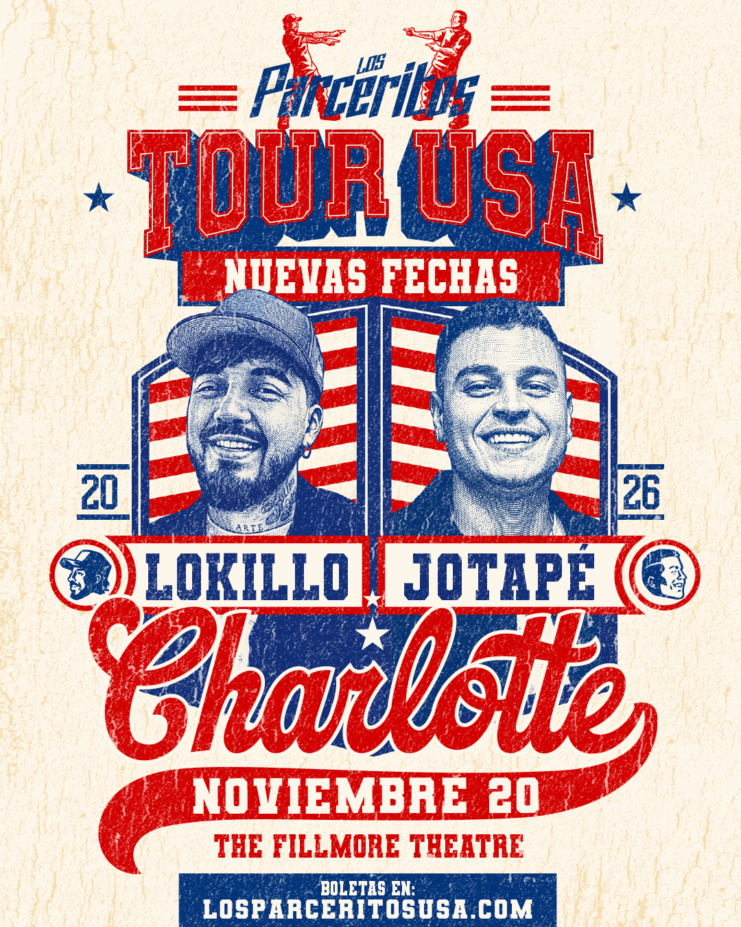 Afiche del show en Charlotte — The Fillmore Theatre, 20 NOV 2026